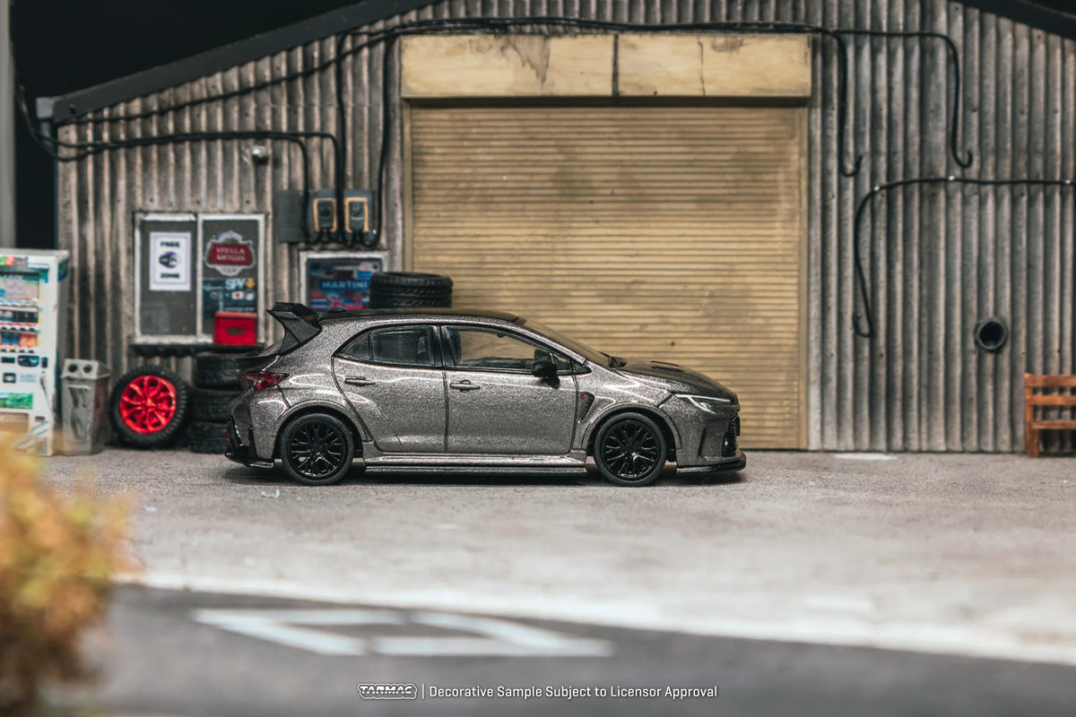Tarmac Works 1/64 Toyota GR Corolla Grey with oil can packaging - Tarmac Works GLOBAL64