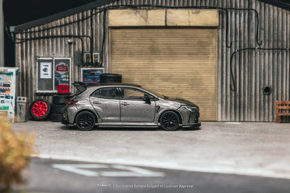 Tarmac Works 1/64 Toyota GR Corolla Grey with oil can packaging - Tarmac Works GLOBAL64
