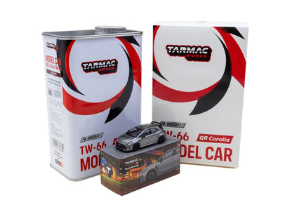 Tarmac Works 1/64 Toyota GR Corolla Grey with oil can packaging - Tarmac Works GLOBAL64