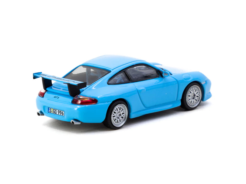 Tarmac Works X iXO Models 1/64 Porsche 911 GT3 (type 996) Light Blue - GLOBAL64