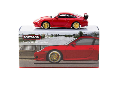Tarmac Works X iXO Models 1/64 Porsche 911 GT3 (type 996) Red - GLOBAL64