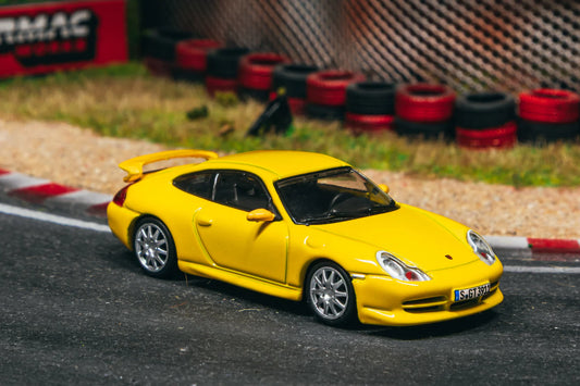Tarmac Works 1/64 Porsche 911 GT3 (type 996) Yellow - Tarmac Works X iXO Models GLOBAL64