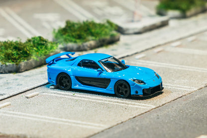 Tarmac Works 1/64 Mazda RX-7 VeilSide Fortune7 Blue - Tarmac Works GLOBAL64