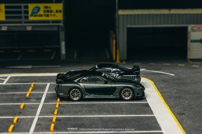 Tarmac Works 1/64 Mazda RX-7 VeilSide Fortune7 Grey Metallic / Black - GLOBAL64
