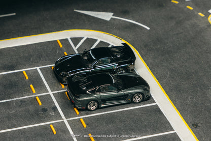 Tarmac Works 1/64 Mazda RX-7 VeilSide Fortune7 Grey Metallic / Black - GLOBAL64