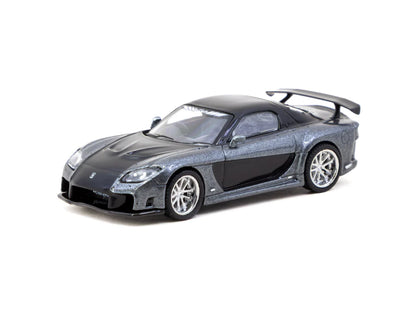 Tarmac Works 1/64 Mazda RX-7 VeilSide Fortune7 Grey Metallic / Black - GLOBAL64