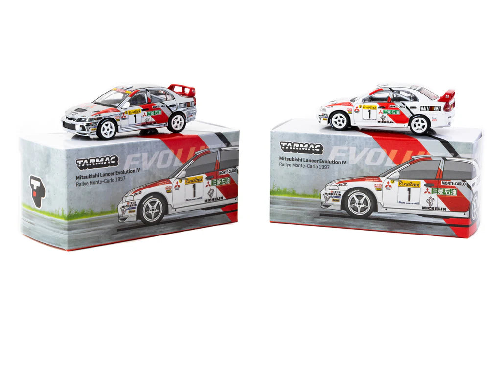 Tarmac Works 1/64 Mitsubishi Lancer Evolution IV Rallye Monte-Carlo 1997 #1 - GLOBAL64