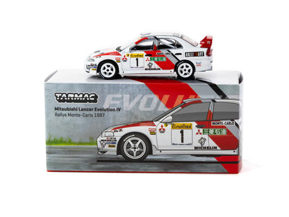 Tarmac Works 1/64 Mitsubishi Lancer Evolution IV Rallye Monte-Carlo 1997 #1 - GLOBAL64