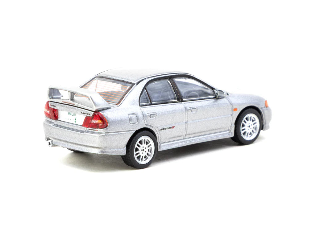 Tarmac Works 1/64 Mitsubishi Lancer GSR Evolution IV Silver with Tarmac Cards - GLOBAL64