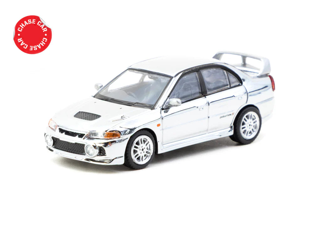Tarmac Works 1/64 Mitsubishi Lancer GSR Evolution IV Silver with Tarmac Cards - GLOBAL64