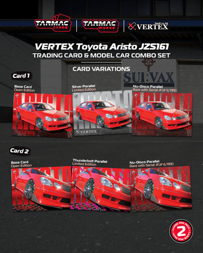 Tarmac Works 1/64 VERTEX Toyota Aristo JZS161 Red with Tarmac Cards - Tarmac Works GLOBAL64