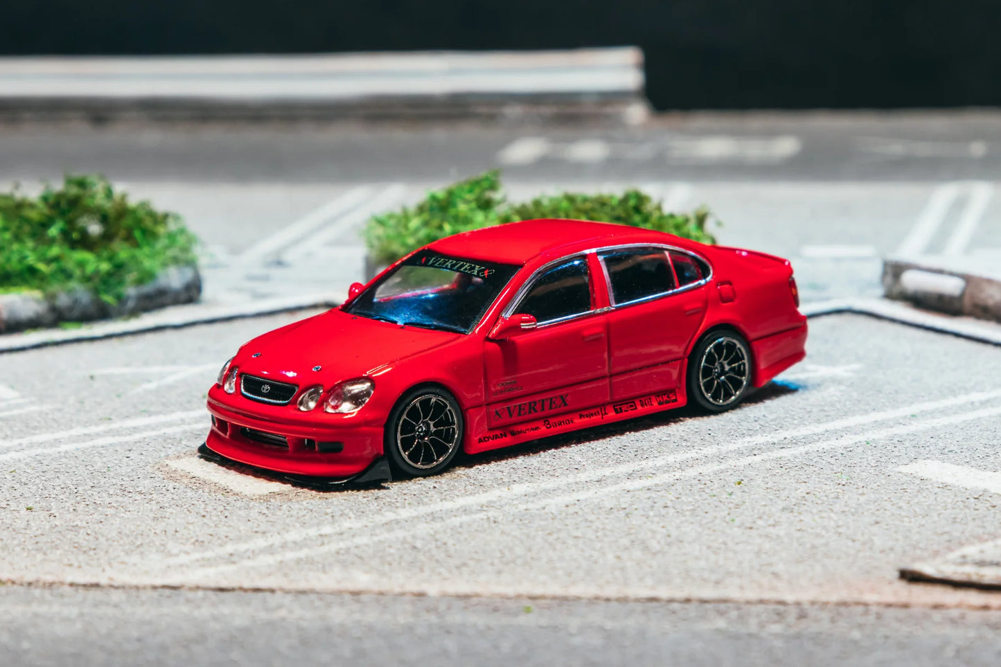 Tarmac Works 1/64 VERTEX Toyota Aristo JZS161 Red with Tarmac Cards - Tarmac Works GLOBAL64