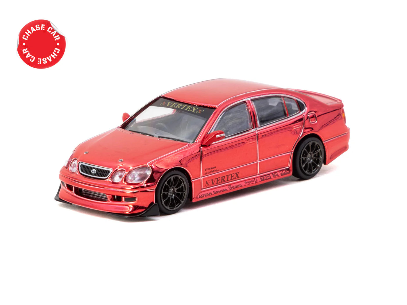 Tarmac Works 1/64 VERTEX Toyota Aristo JZS161 Red with Tarmac Cards - Tarmac Works GLOBAL64
