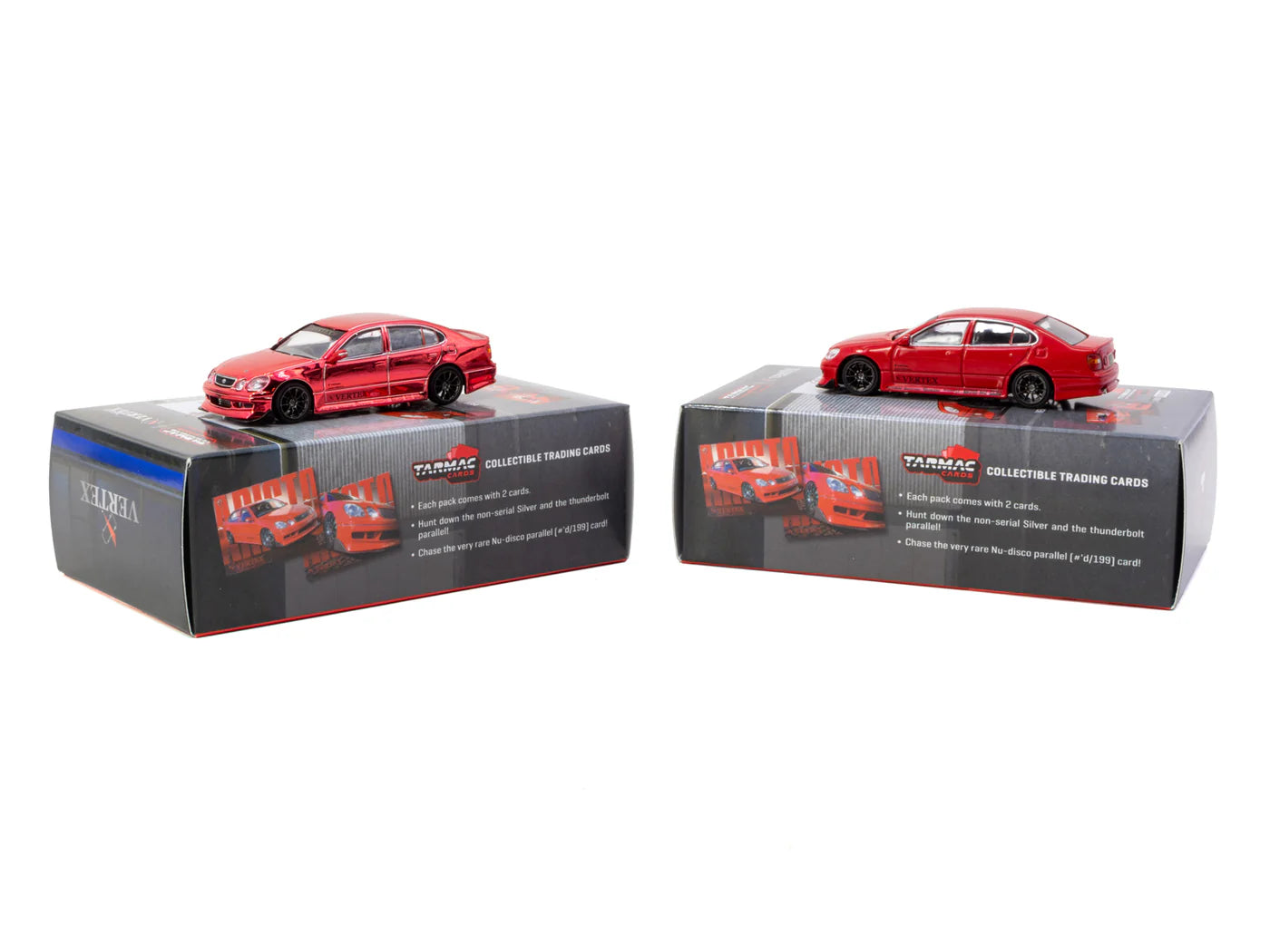 Tarmac Works 1/64 VERTEX Toyota Aristo JZS161 Red with Tarmac Cards - Tarmac Works GLOBAL64