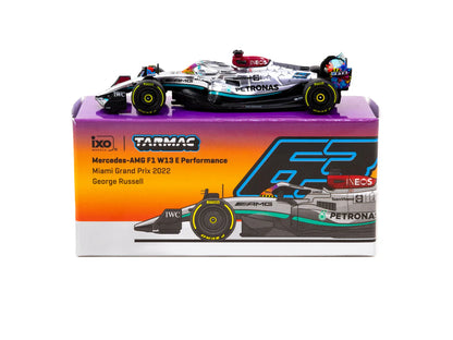 Tarmac Works X iXO Models 1/64 Mercedes-AMG F1 W13 E E Performance Miami Grand Prix 2022 #63 George Russell- GLOBAL64