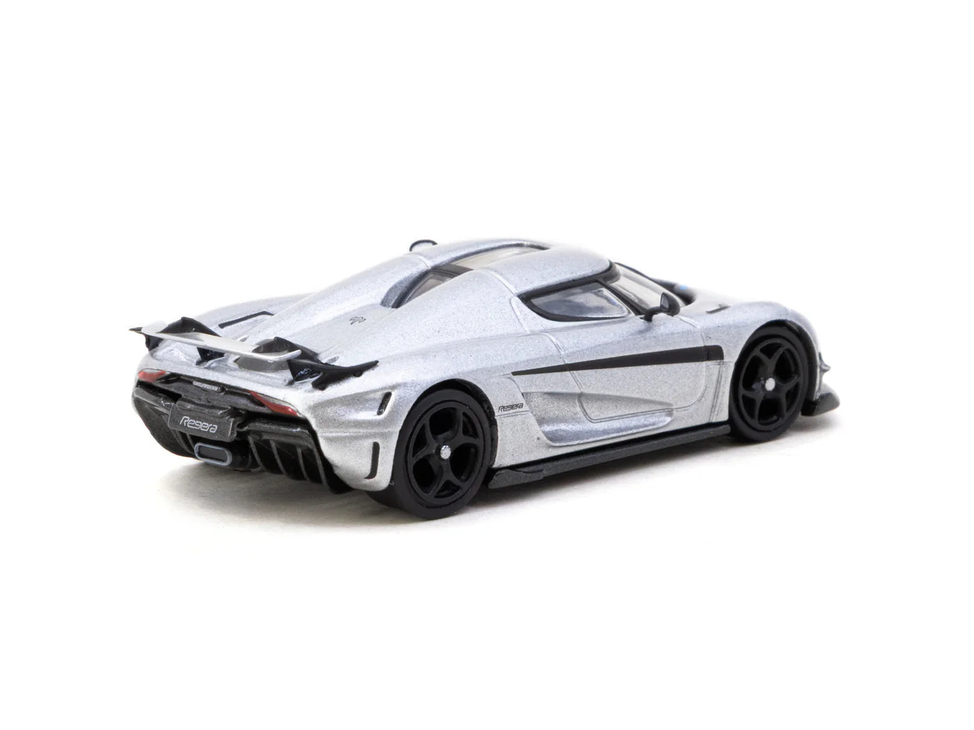 Tarmac Works 1/64 Koenigsegg Regera Silver Metallic / Blue Accents with Tarmac Cards Combo Set - Tarmac Works GLOBAL64