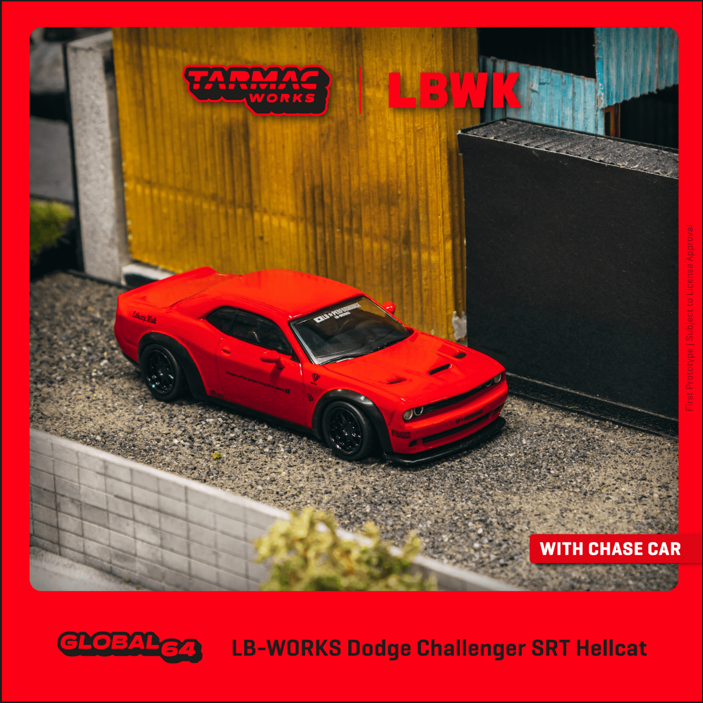 Tarmac Works 1 64 LB WORKS Dodge Challenger SRT Hellcat Red GLOBAL64 Big Boy Studio UK