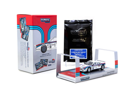 Tarmac Works 1/64 Lancia 037 Rally Rally Monte Carlo 1983 #1  Winner, W. Rohrl / C. Geistdorfer with Tarmac Cards - HOBBY64+