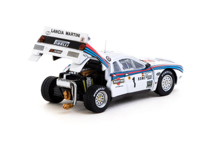 Tarmac Works 1/64 Lancia 037 Rally Rally Monte Carlo 1983 #1  Winner, W. Rohrl / C. Geistdorfer with Tarmac Cards - HOBBY64+