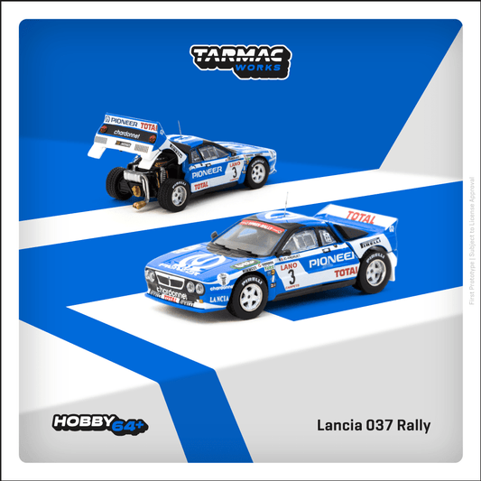 Tarmac Works 1/64 Lancia 037 Rally, Ypres 24 Hours Rally 1983, J.C. Andruet / F. Sappey  - HOBBY64+