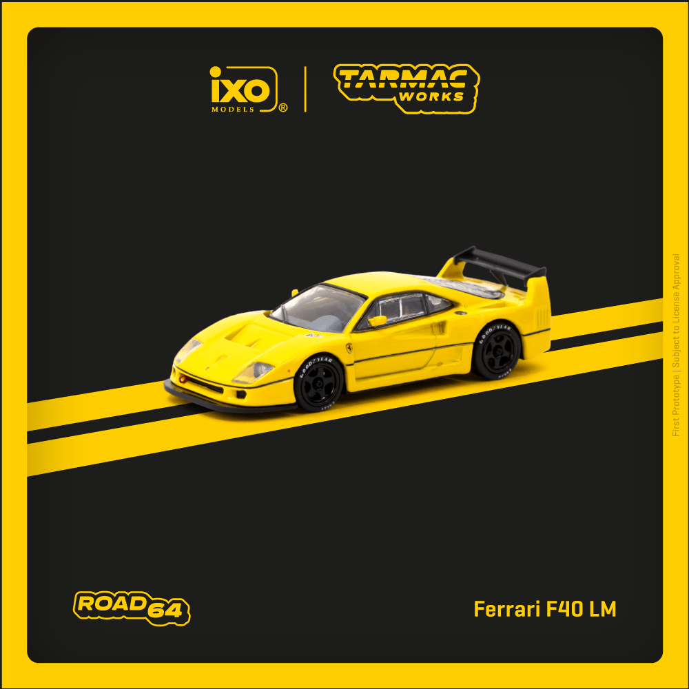 Tarmac Works X iXO Models 1/64 Ferrari F40 LM Yellow - HOBBY64