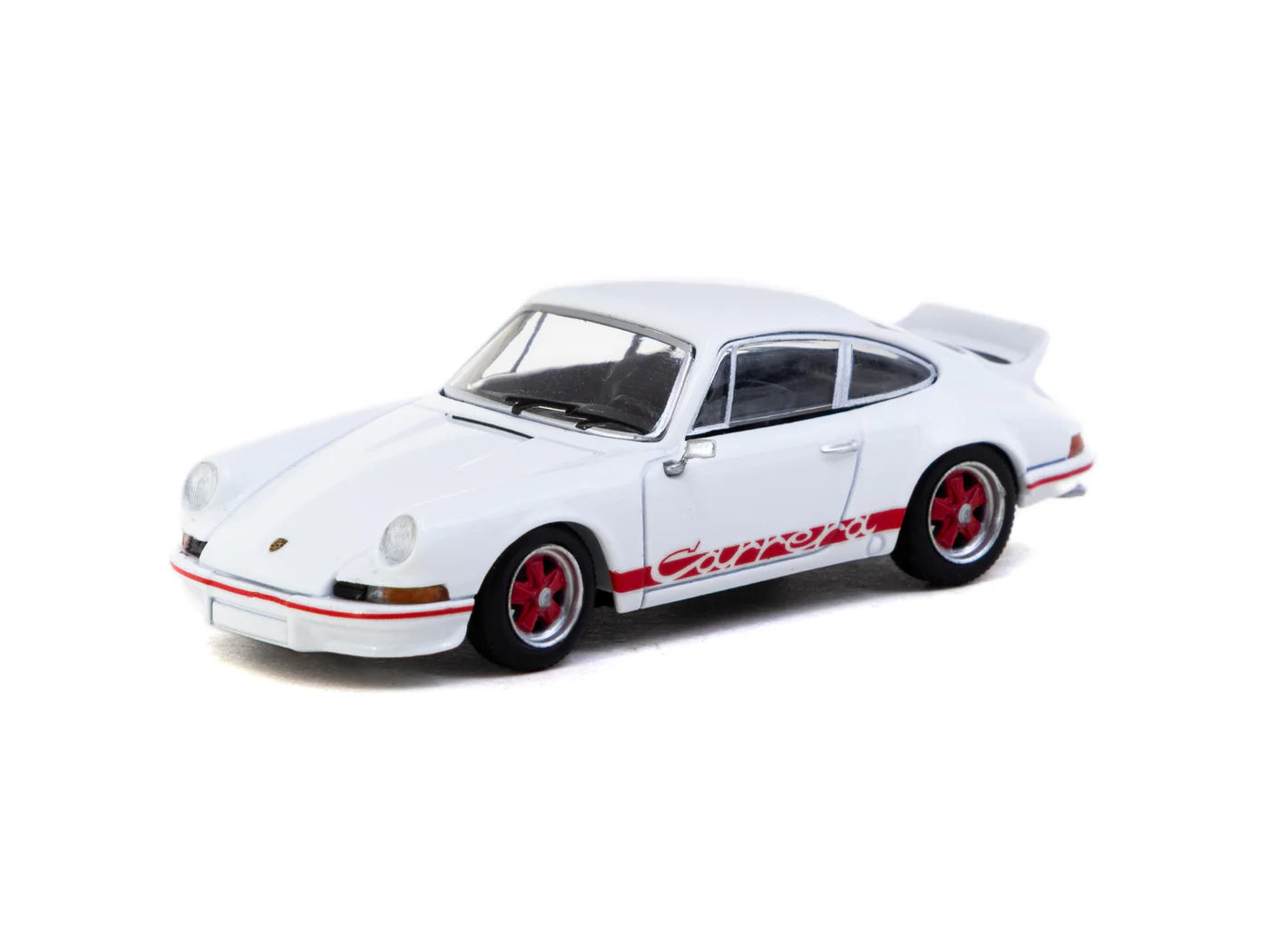 Tarmac Works 1/64 Porsche 911 Carrera RS 2.7 Lightweight White/Red - COLLAB64 Schuco x Tarmac Works