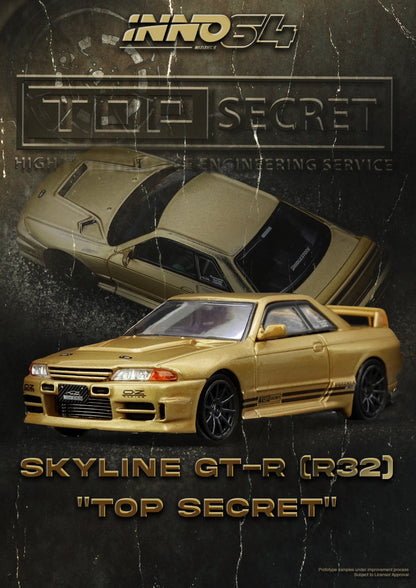 INNO64 1:64 Nissan TOP SECRET Skyline GT-R BNR32 650R Gold (IN64-R32TS-650R)