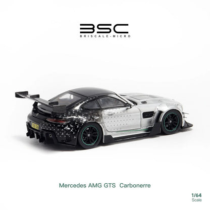 BSC X Rhino Model 1:64 Mercedes Benz AMG GTS MK1 C190 Carbonerre Wide Body Custom Starlight Silver