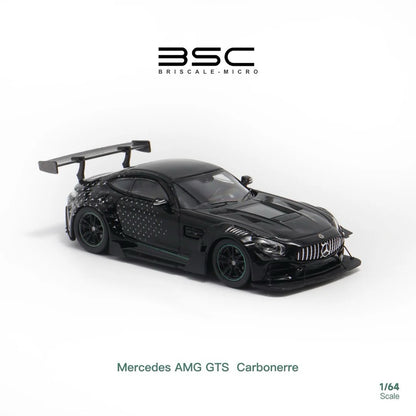 BSC X Rhino Model 1:64 Mercedes Benz AMG GTS MK1 C190 Carbonerre Wide Body Custom Starlight Black with Premium Box Packaging