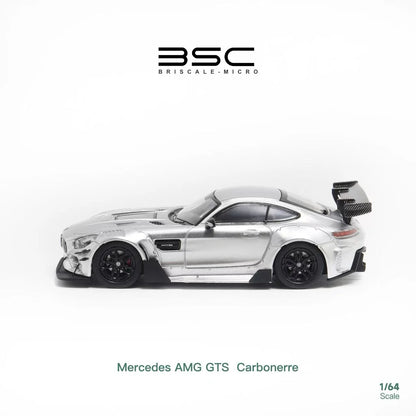 BSC X Rhino Model 1:64 Mercedes Benz AMG GTS MK1 C190 Carbonerre Wide Body Custom Silver