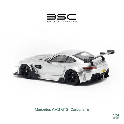 BSC X Rhino Model 1:64 Mercedes Benz AMG GTS MK1 C190 Carbonerre Wide Body Custom Silver