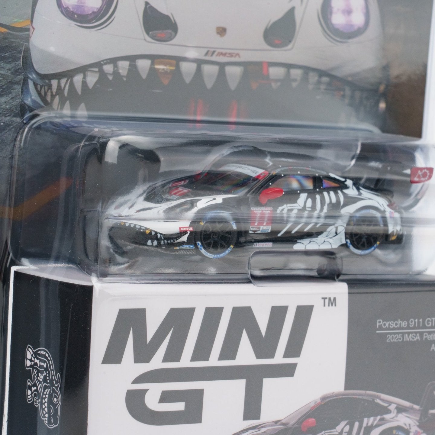 Mini GT 1:64 Porsche 911 GT3 R #77 AO Racing 2025 IMSA Petit Le Mans In Blister Packaging (MGT01143-BL) (Limit to 1 unit per person/address)