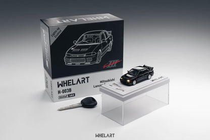 Whelart 1:64 Mitsubishi Lancer Evolution III Black LED Head and Back Lights with Car Key Shape Controller in Premium Box Packaging (Official Licensed)