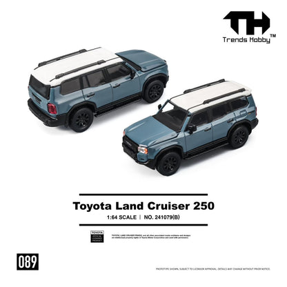 Trends Hobby 1:64 Toyota Land Cruiser 250 Blue Openable Hood Detailed Engine Toyota Official Licensed