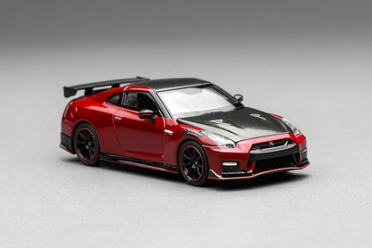 Motorhelix 1:64 Nissan GT-R R35 Special Edition 2022 NISMO Vibrant Red Openable Front Hood Detailed Engine Official Licensed (Premium Box Packaging)