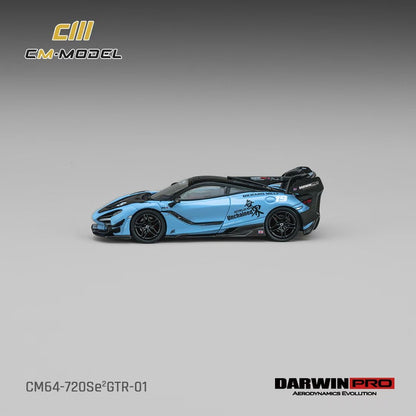 CM Model 1:64 McLaren DARWIN PRO 720Se² GTR Unchained Blue - McLaren Official Licensed