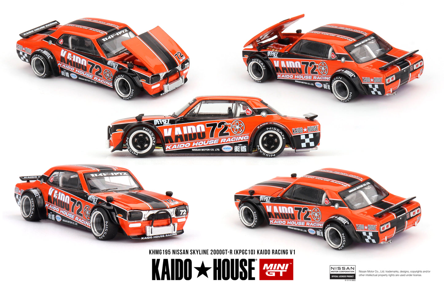 Mini GT 1:64 Nissan Skyline 2000GT-R (KPGC10) Kaido Racing V1 KAIDOHOUSE (KHMG195)