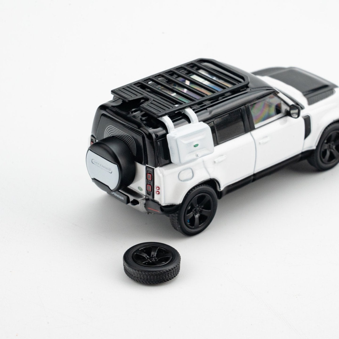 GCD X Enchery 1:64 Land Rover Defender 110 Black White Panda LHD