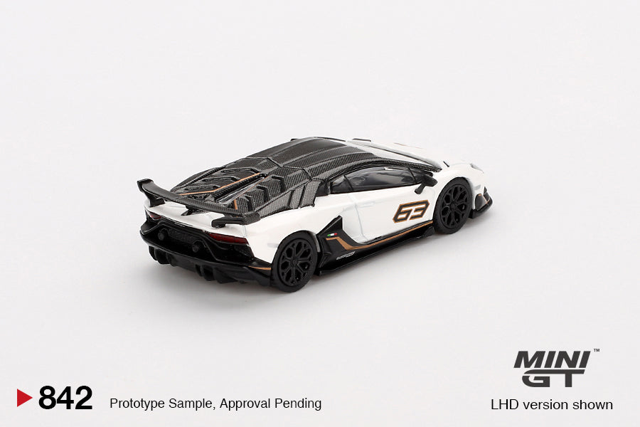 Mini GT 1:64 Lamborghini Aventador SVJ 63 Bianco Asopo (MGT00842-CH)