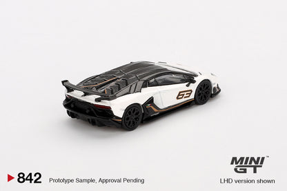 Mini GT 1:64 Lamborghini Aventador SVJ 63 Bianco Asopo (MGT00842-CH)