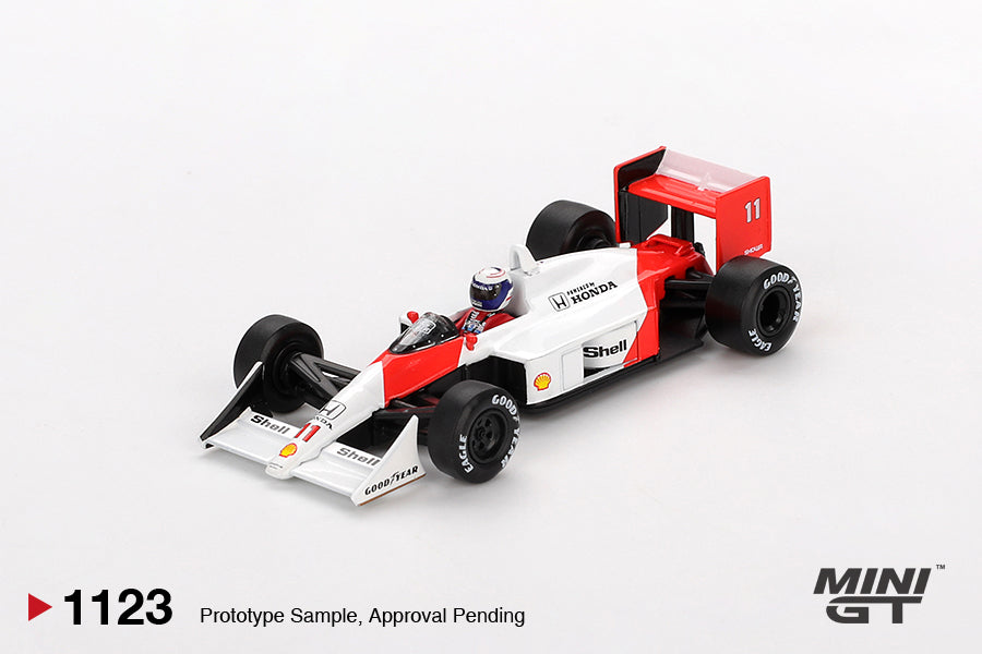 Mini GT 1:64 McLaren MP4/4 #11 Alain Prost 1988 Japanese Grand Prix 2nd Place (With Marlboro Decal Stickers) (MGT01123-CH)