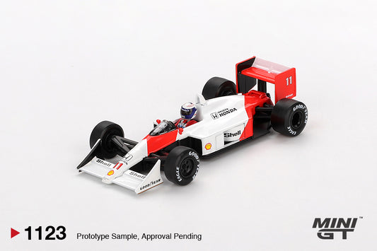 Mini GT 1:64 McLaren MP4/4 #11 Alain Prost 1988 Japanese Grand Prix 2nd Place (With Marlboro Decal Stickers) (MGT01123-CH)