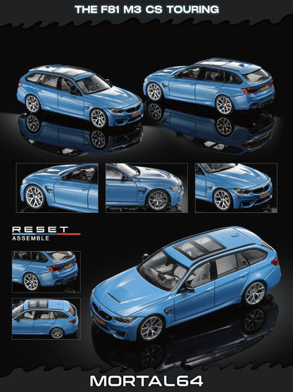 Mortal 1:64 M3 F81 CS Touring Wagon Abu Dhabi Blue in Premium Box Packaging