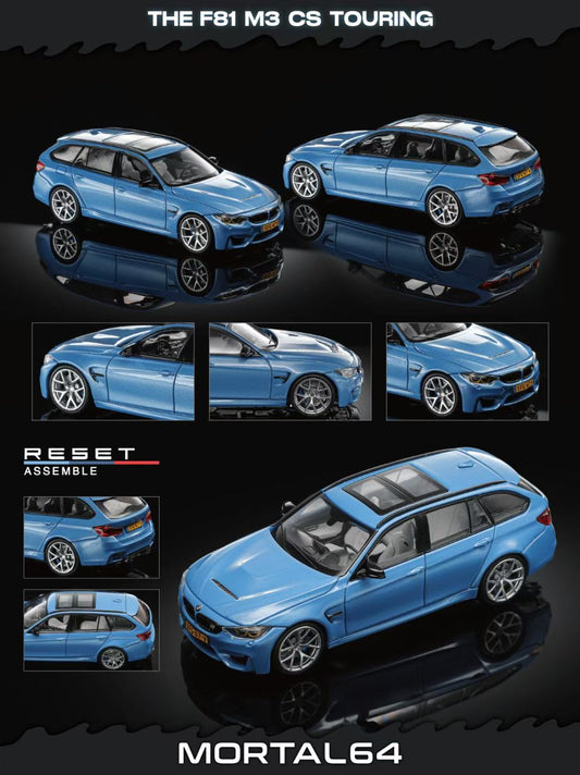 Mortal 1:64 M3 F81 CS Touring Wagon Abu Dhabi Blue in Premium Box Packaging