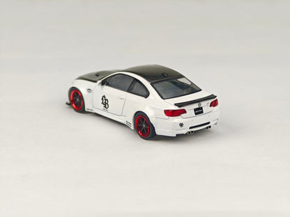 Fine Model 1:64 BMW M3 E92 LB-Works LBWK Pearl White with Decal Sticker