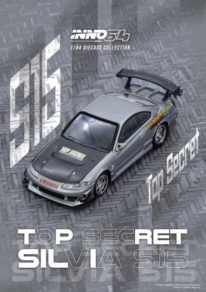 INNO64 1:64 Nissan TOP SECRET Silvia (S15) Silver (IN64-S15TS-SIL)