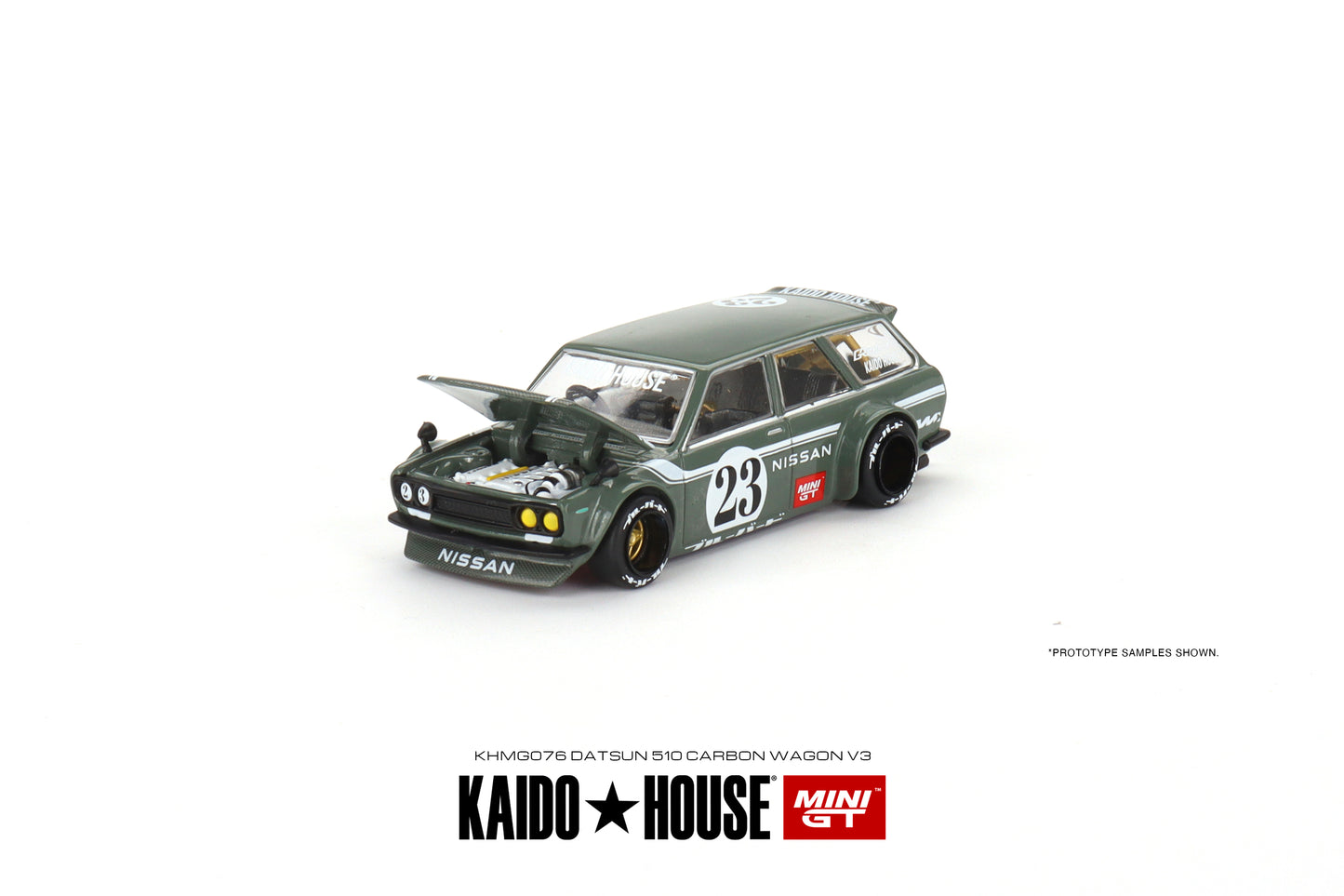 Mini GT 1:64 Datsun KAIDO 510 Wagon CARBON FIBER V3 Kaido House (KHMG076)