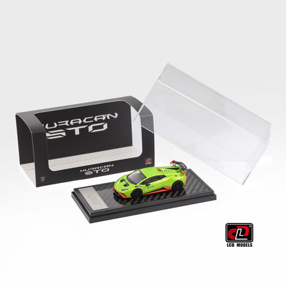LCD Model 1:64 Lamborghini Huracan STO Green Openable Engine Hood with Detailed Engine Lamborghini Official Licensed