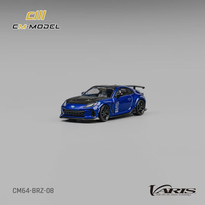 CM Model 1:64 Subaru BRZ Mk2 ZD8 Varis Arising-1 Metallic Blue with Extra Wheel-Set