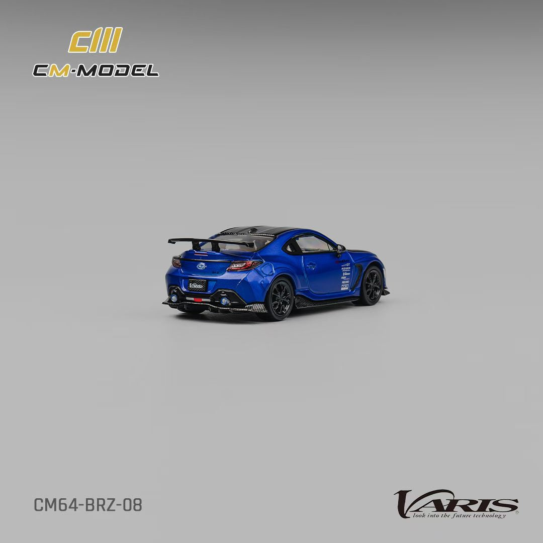 CM Model 1:64 Subaru BRZ Mk2 ZD8 Varis Arising-1 Metallic Blue with Extra Wheel-Set